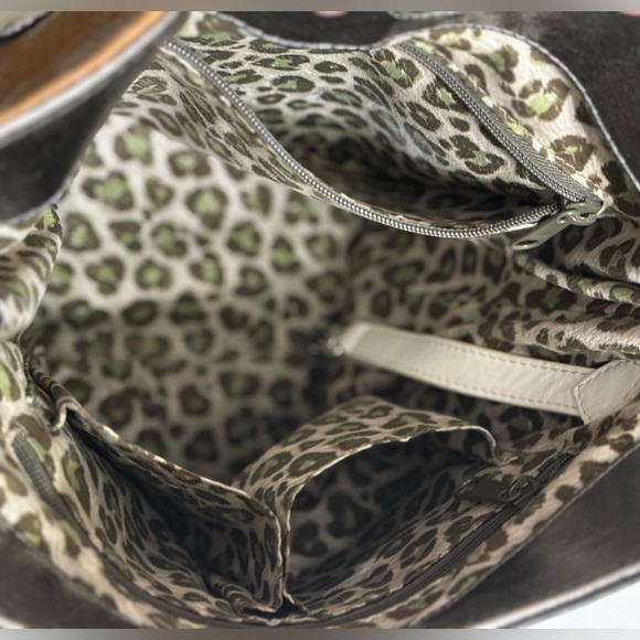 Brighton Diva Black/Brown Leather Bag Purse Handbag Graphic Glam Girls Fashion - Picture 11 of 14